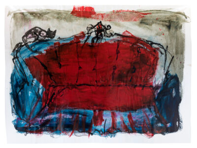 gatto nero divano / nicole battiston
